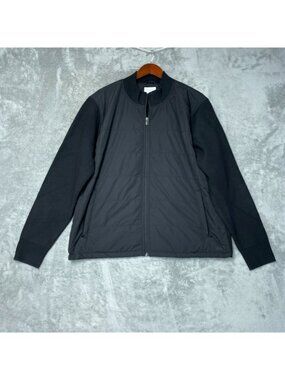 Infinity Men's XL Linearflex Black Full-Zip Quited/Knit Jacket Mock neck  e1409